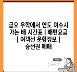 금오 우학에서 연도 여수시 가는 배 시간표 | 배편요금 | 여객선 운항정보 | 승선권 예매