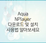 Aqua NPlayer 다운로드 및 설치 사용법 알아보세요