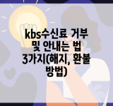 kbs수신료 거부 및 안내는 법 3가지(해지, 환불 방법)