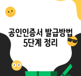 공인인증서 발급방법 5단계 정리