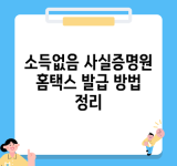 소득없음 사실증명원 홈택스 발급 방법 정리