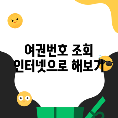 여권번호 조회 인터넷으로 해보기