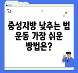 중성지방 낮추는 법 운동 가장 쉬운 방법은?