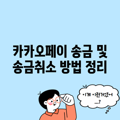 카카오페이 송금 및 송금취소 방법 정리