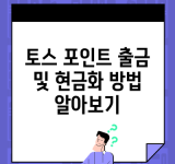 토스 포인트 출금 및 현금화 방법 알아보기