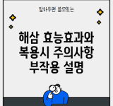 해삼 효능효과와 복용시 주의사항 부작용 설명