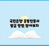 국민은행 공동인증서 발급 방법 알아보자