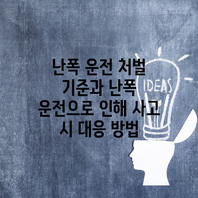 난폭 운전 처벌 기준과 난폭 운전으로 인해 사고 시 대응 방법