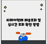 씨제이택배 배송조회 및 실시간 조회 확인 방법