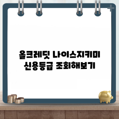 올크레딧 나이스지키미 신용등급 조회해보기