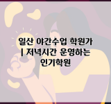 일산 야간수업 학원가 | 저녁시간 운영하는 인기학원