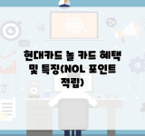 현대카드 놀 카드 혜택 및 특징(NOL 포인트 적립)