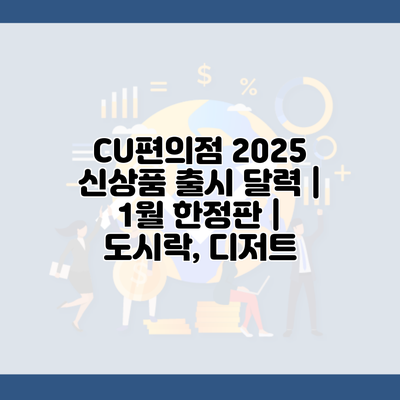 CU편의점 2025 신상품 출시 달력 | 1월 한정판 | 도시락, 디저트