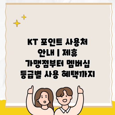 KT 포인트 사용처 안내 | 제휴 가맹점부터 멤버십 등급별 사용 혜택까지