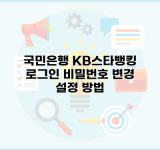 국민은행 KB스타뱅킹 로그인 비밀번호 변경 설정 방법