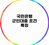 국민은행 군인대출 조건 특징