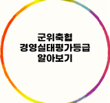 군위축협 경영실태평가등급 알아보기