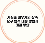 사실혼 배우자의 상속 요구 법적 대응 방법과 해결 방안