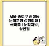 서울 종로구 관철동 눈매교정 성형외과 | 쌍꺼풀 | 눈밑지방, 상안검