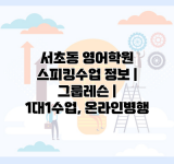 서초동 영어학원 스피킹수업 정보 | 그룹레슨 | 1대1수업, 온라인병행