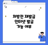 처방전 재발급 인터넷 발급 가능 여부