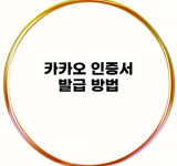 카카오 인증서 발급 방법