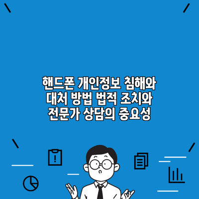 핸드폰 개인정보 침해와 대처 방법 법적 조치와 전문가 상담의 중요성