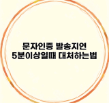 문자인증 발송지연 5분이상일때 대처하는법