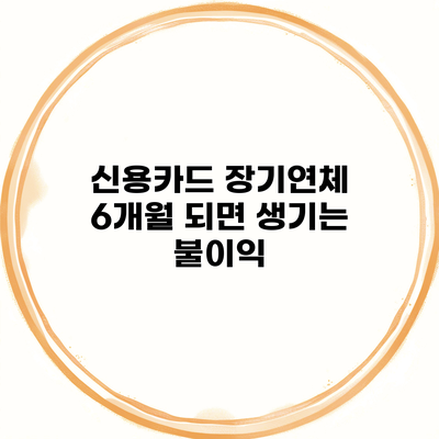 신용카드 장기연체 6개월 되면 생기는 불이익