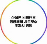 아이폰 비밀번호 잠금해제 시도횟수 초과시 방법