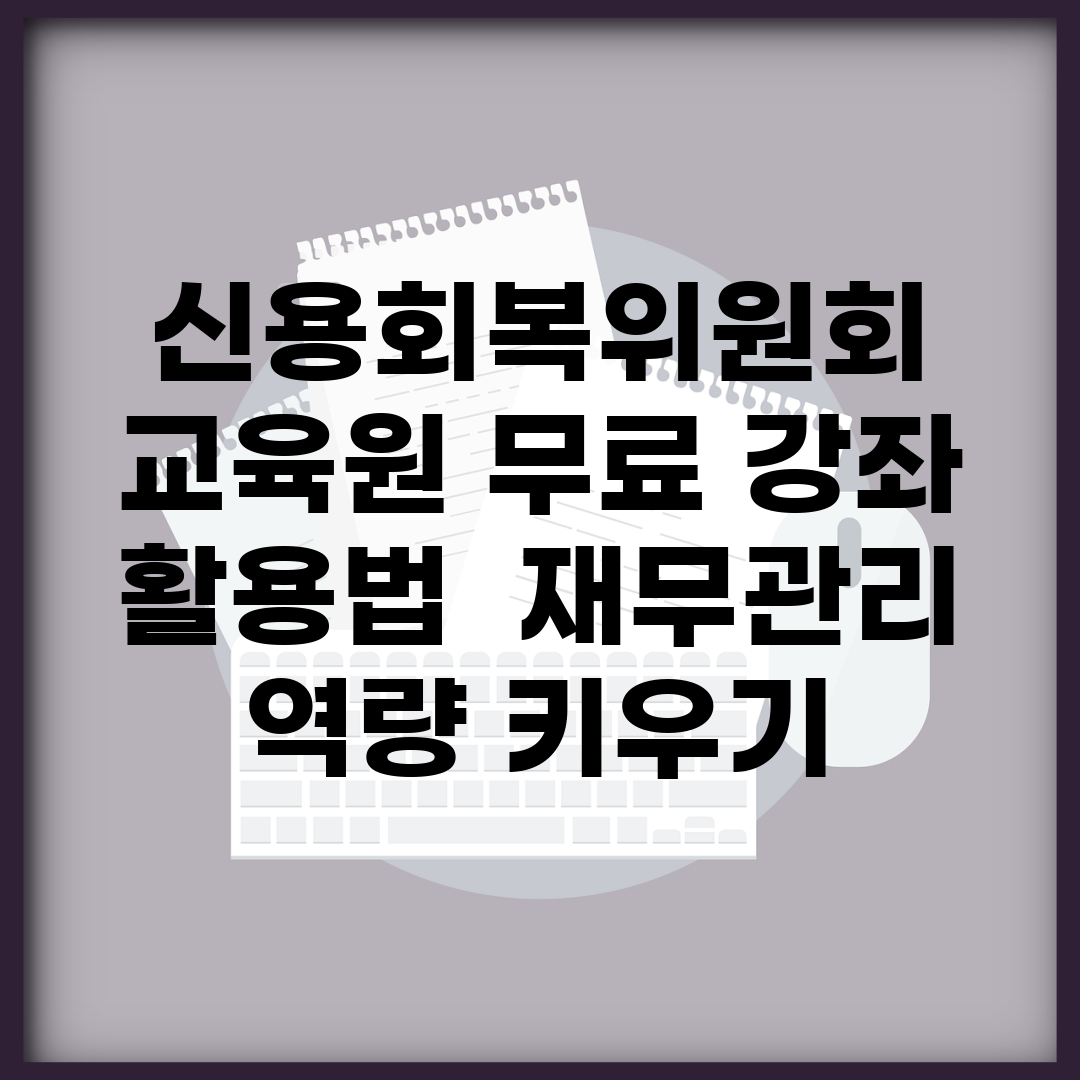 신용회복위원회 교육원 무료 강좌 활용법 | 재무관리 역량 키우기