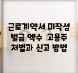 근로계약서 미작성 벌금 액수 | 고용주 처벌과 신고 방법