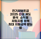 전기차보조금 2025 신설 제도 분석 | 소득별 차등지원 정책 | 최대 지원금액 받는 법