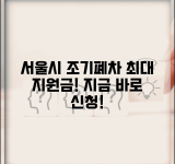 서울시 조기폐차 지원금 신청 | 서울시조기폐차 보조금 신청방법