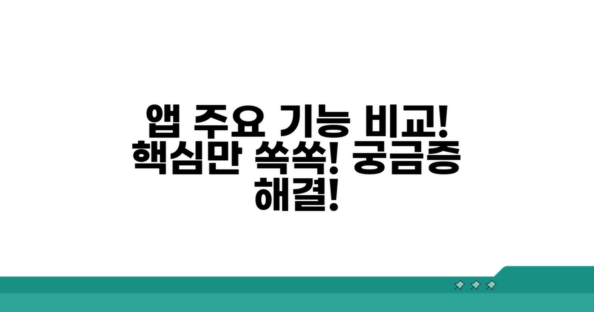 주요 기능별 앱 비교 분석