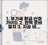부가세환급신청방법 절차 서류 준비 | 부가세 환급 완벽 신청법