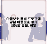 경남 아동보호전문기관 지역 특성 | 경상남도 아동보호 서비스 특화 프로그램과 성과