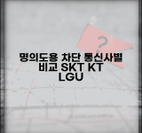 명의도용 차단서비스 통신사별 차이 | SKT KT LG유플러스 서비스 비교와 선택법