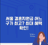 서울 결혼지원금 구별 차이점 | 어느 구가 가장 많이 줄까