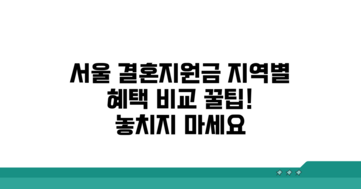 서울 결혼지원금, 지역별 혜택 비교
