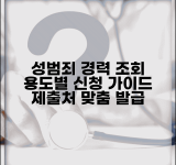성범죄 조회경력조회발급시스템 용도별 신청 | 제출처에 맞는 발급