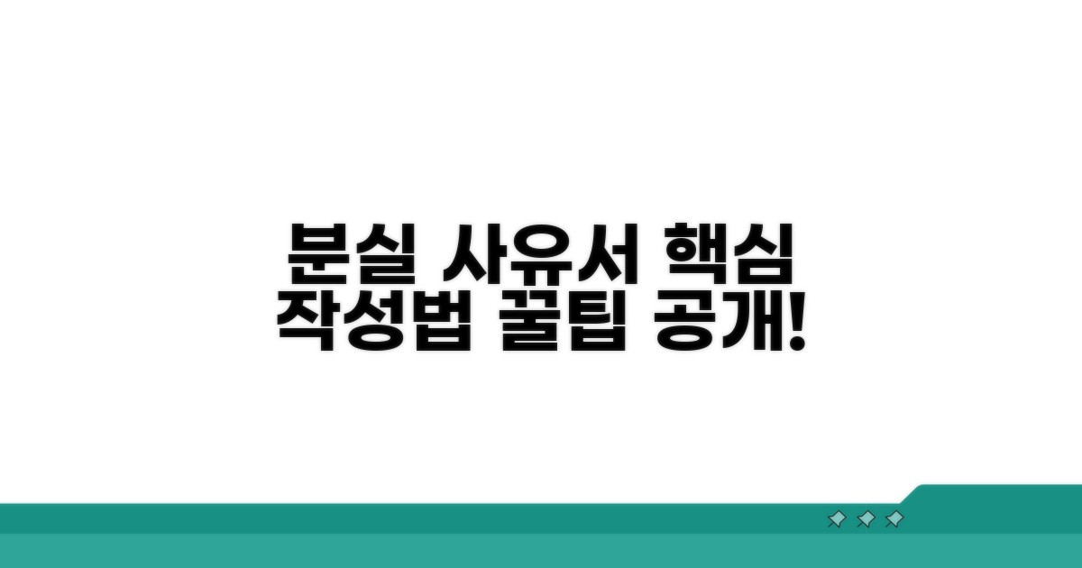 분실사유서 작성법 핵심 요약