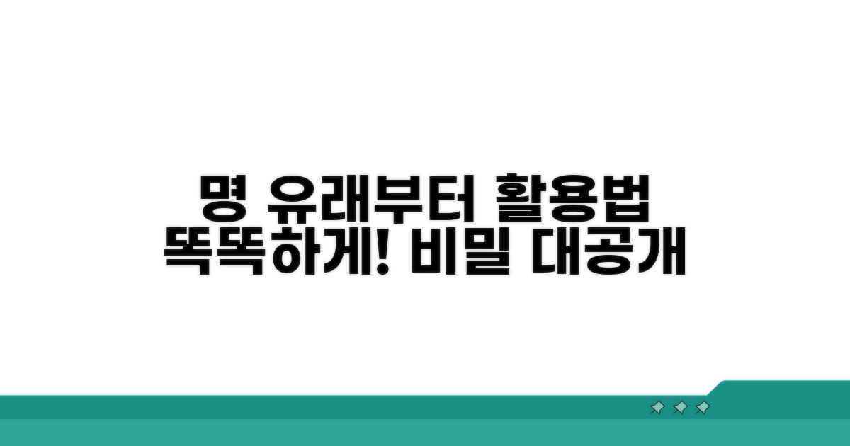 명'의 유래부터 똑똑하게 활용하기