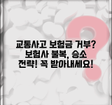 교통사고 보험금 지급 거부 소송 | 보험사 지급 거부 불복 절차