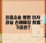 의료진 의료사고 고소 | 의료과실 손해배상 의료진 처벌 수위