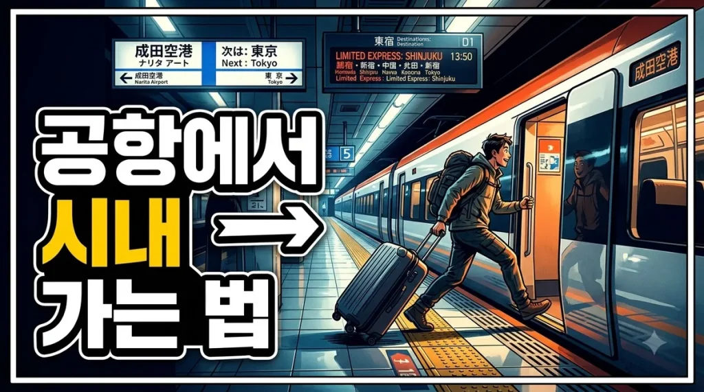 일본 공항 시내 이동 안내 이미지