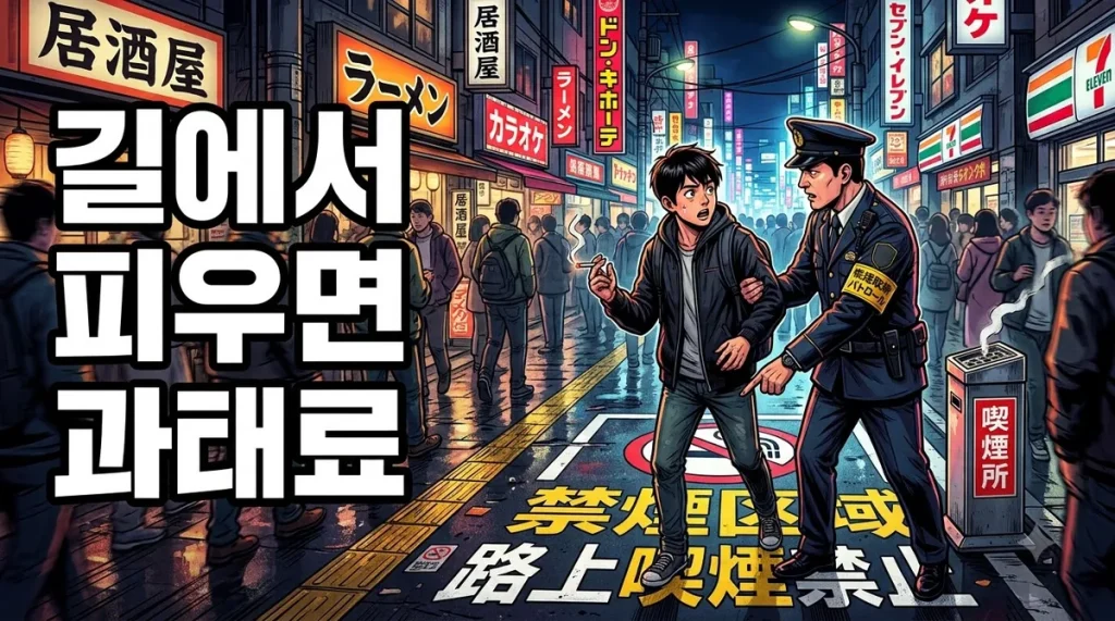 일본 노상흡연 규제 안내 이미지