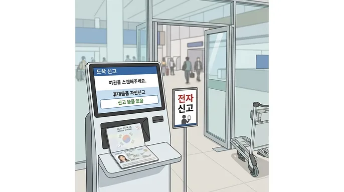 일본 세관 전자신고 게이트 — 7개 공항 이용 조건