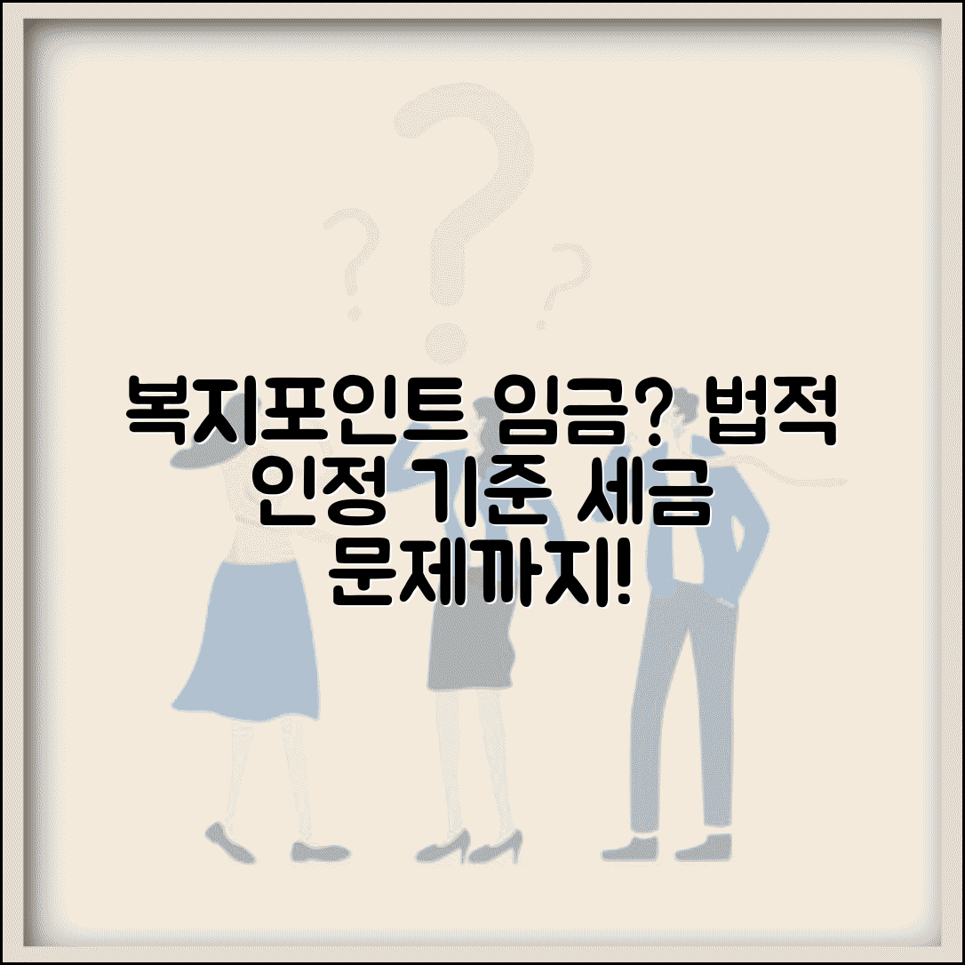 복지포인트 임금성 판단 기준 | 법적으로 임금으로 인정되는 조건과 세무 처리