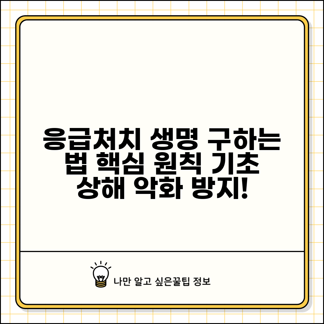 응급처치 목적과 기본 원칙 | 생명 구조와 상해 악화 방지를 위한 응급의료 기본 개념